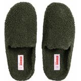 Freedom Moses - Kush - Pantoffel - Olive - Gerecycled Polyester, Rubberen Zool, Teddy Materiaal