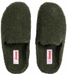 Freedom Moses - Kush - Pantoffel - Olive - Gerecycled Polyester, Rubberen Zool, Teddy Materiaal