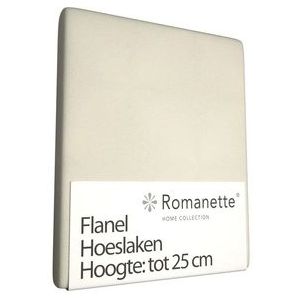 Romanette - Flanel - Hoeslaken - Tweepersoons - 140x200 cm - Ivoor