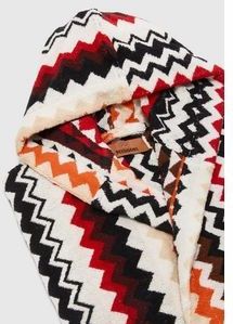 Missoni - Best Hooded Badjas - Rood Multicolor - 100% Jacquard Katoen