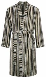 Cawo - Heren Home Kimono 6607 - Grijs - 100% Katoen - Met Strepen