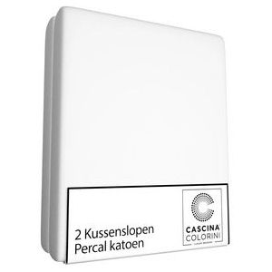 Kussenslopen Cascina Colorini Park Lane Wit (Percal) (set van 2)