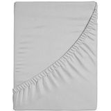 Hoeslaken - Grijs - Katoen - Geschikt voor 1 Persoonsbed