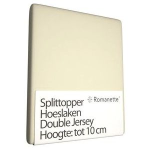 Double Jersey Splittopper Hoeslaken Romanette Beige 160 x 200/210/220 cm