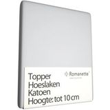 Topper Hoeslaken Romanette Lichtgrijs (Katoen)-80 x 200 cm