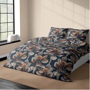 Dekbedovertrek Satin d'or Ginseng Blauw Satijn-200 x 200 / 220 cm | 2-Persoons