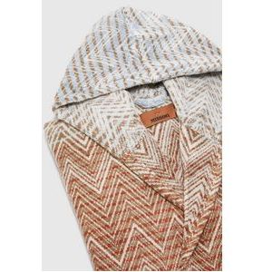Missoni - Stone Hooded Badjas - Rood Multicolor - 100% Jacquard Katoen