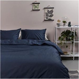 Ambiante Cotton Uni Dekbedovertrek - Extra breed - 260x200/220 cm - Donkerblauw