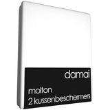 Damai Molton Kussensloop - Set van 2 - Katoen - 60x70 cm - Wit