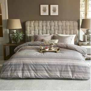 Riviera Maison Twill Weave dekbedovertrek - Tweepersoons - 200x200/220 - Bruin