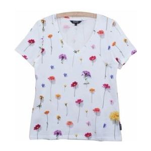 V-neck T-shirt SNURK Women Bloom White-S