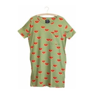 SNURK - T-Shirt Dress - Groen - Watermelon - Jurk