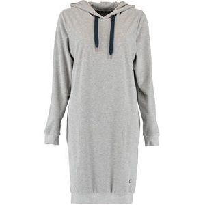 Cawö - 820 - Pyjamashirt - Grijs - 60% Polyester 40% Katoen - Extra Lang met Capuchon