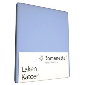 Laken Romanette Lichtblauw (Katoen)-200 x 260 cm (2-persoons)