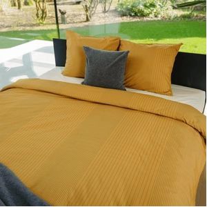 Dekbedovertrek Kayori Sao Geel Tencel-240 x 200 / 220 cm | Lits-Jumeaux