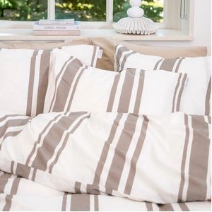 Dekbedovertrek Town&Country Kinsley Taupe Katoen-140 x 200 / 220 cm | 1-Persoons