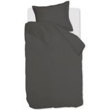Ambiante Satin Uni dekbedovertrek - Eenpersoons - 140x200/220 - Donker Grijs