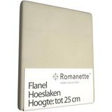 Hoeslaken Romanette Beige (Flanel)-140 x 200 cm