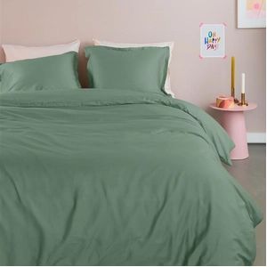 Ambiante Satin Uni dekbedovertrek - Eenpersoons - 140x200/220 - Groen
