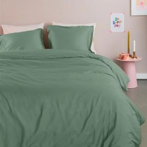 Ambiante Satin Uni dekbedovertrek - Eenpersoons - 140x200/220 - Groen