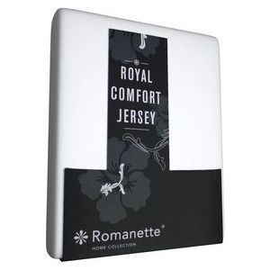 Hoeslaken Romanette Wit (Royal Jersey)-2-persoons (140/150 x 200/210/220 cm)