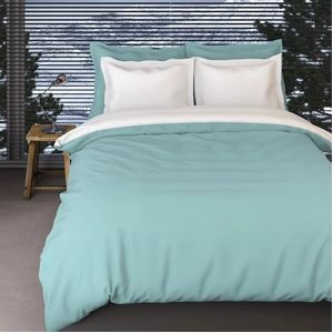 Dekbedovertrek Romanette Comtesse Mistygreen Wit Flanel-140 x 200 / 220 cm | 1-Persoons