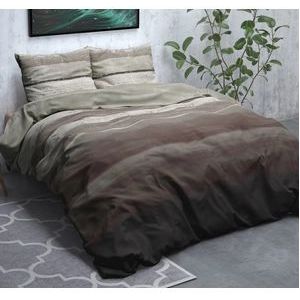 Sleeptime Flanel Marcus Dekbedovertrek - Eenpersoons - 140x200/220 + 1 kussensloop 60x70 - Taupe