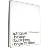 Split Topper Hoeslaken Romanette Wit (Double Jersey)-Lits-Jumeaux XL (180 x 200/210/220 cm)