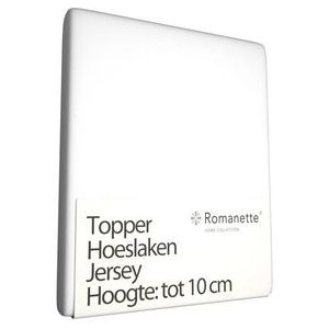 Topper Hoeslaken Romanette Jersey Wit 80/90/100 x 200/210/220 cm