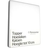 Topper Hoeslaken Romanette Wit (Katoen)-200 x 220 cm
