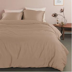 Ambiante Satin Uni dekbedovertrek - Tweepersoons - 200x200/220 - Taupe