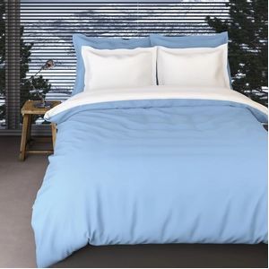 Dekbedovertrek Romanette Comtesse Bleu Wit Flanel-200 x 200 / 220 cm | 2-Persoons