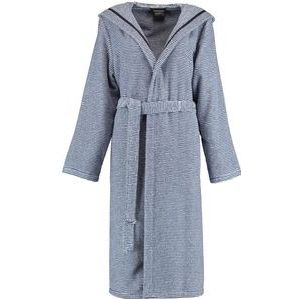 Cawö - 3336 - Badjas - Marine - Katoen - Met Capuchon - 2 Zakken