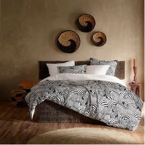 De Witte Lietaer Dekbedovertrek Zebra Cream - Eenpersoons -  140 x 200/220 cm - Katoen Flanel