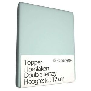 Topper Hoeslaken Romanette Misty Green (Double Jersey)-Lits-Jumeaux (160/180 x 200/210/220 cm)