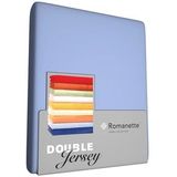 Hoeslaken Romanette Lichtblauw (Double Jersey)-Lits-Jumeaux XL (200 x 200/210/220/230 cm)