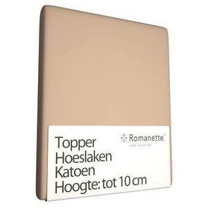 Topper Hoeslaken Romanette Camel (Katoen)-80 x 200 cm