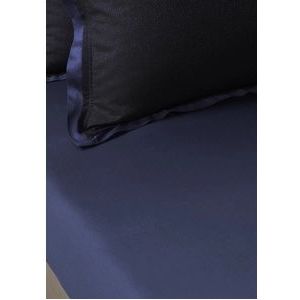 MOOOI - Calligraphy Bird - Hoeslaken - Blauw - 100% Katoensatijn - 300 TC