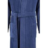 Cawö - 823 - Badjas - Blauw - Velours (80% Katoen / 20% Polyester)