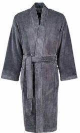 Cawö - 800 - Kimono - Antraciet - Katoen/Polyester, Badstof Velours, Oekotex-Standard 100