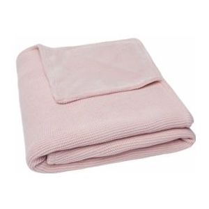 Ledikantlaken Jollein Deken Ledikant Basic Knit Pale Pink/Fleece-100 x 150 cm (Ledikantlaken)