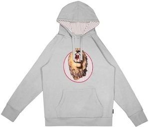 SNURK - Lion Head - Hoodie - Uni Grey - 100% Biologisch Katoen