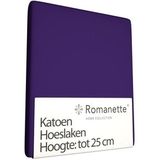 Hoeslaken Romanette Paars (Katoen)-90 x 220 cm