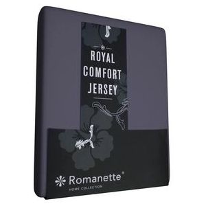 Hoeslaken Romanette Antraciet (Royal Jersey)-1-persoons (80/90 x 200/210/220 cm)