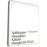 Split Topper Hoeslaken Romanette Wit (Katoen)-160 x 200 cm