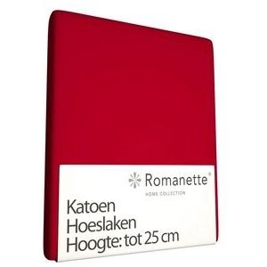 Hoeslaken Romanette Rood (Katoen)-90 x 200 cm