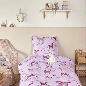 Dekbedovertrek Beddinghouse x Hanneke de Jager Unicorn Paradise Pink Katoen-100 x 135 cm | Kinder