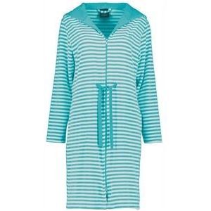 Cawo - 834 - Korte Badjas - Turkis - Met Rits en Capuchon