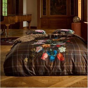 Dekbedovertrek Essenza Beautiful Bouquet Brown Satijn-260 x 200 / 220 cm | Extra Breed