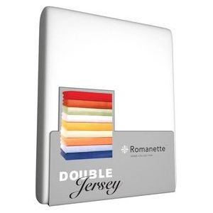 Hoeslaken Romanette Wit (Double Jersey)-Twijfelaar (120/130 x 200/210/220 cm)
